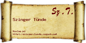 Szinger Tünde névjegykártya