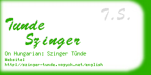tunde szinger business card